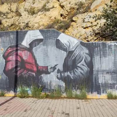 "Embracing Figures in Grayscale" by Imagine in Athens