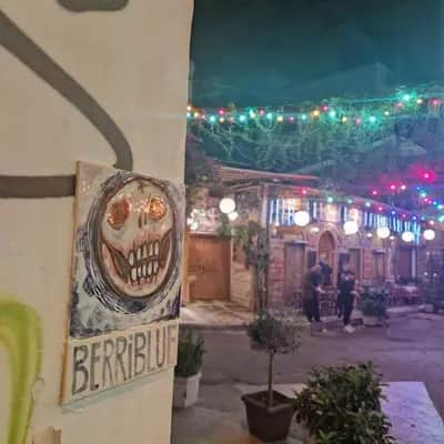 "Berriblue Skull Graffiti Sign" by Berri Blue in Athens
