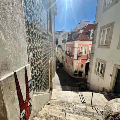 "Masked Character Wall Art" by Lambiscada in Lisbon