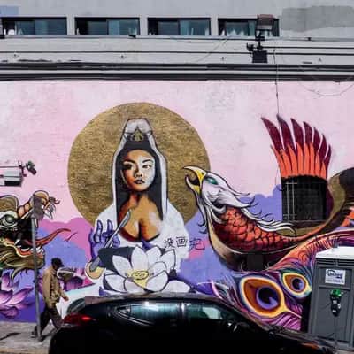 "Woman, dragon & eagle" by Luke Dragon in San Francisco