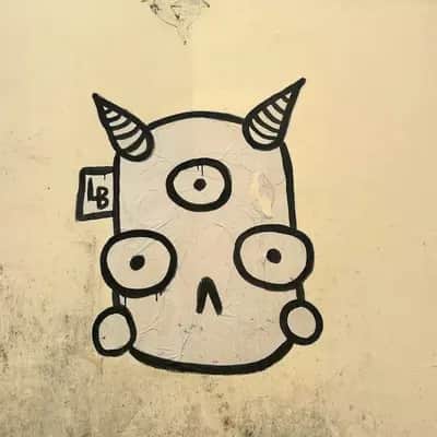 "Three-Eyed Horned Character" by Lambiscada in Lisbon