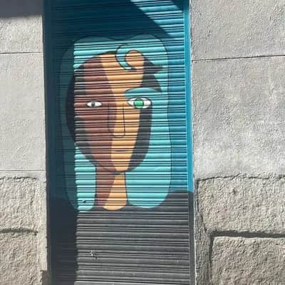 "Picasso style face" by anonymous artist in Madrid