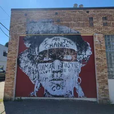 "Gandhi Climate Justice Portrait" by chip thomas in Seattle