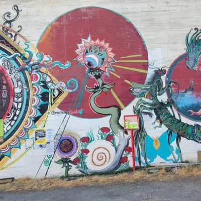 "Cosmic Dragon Mythology Mural" by chris richey in Seattle