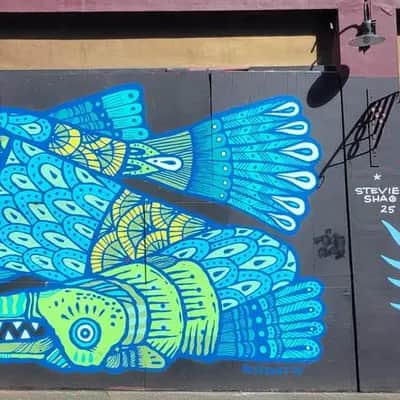 "Aztec Hand and Bird Spirits" by Victor Melendez in Seattle