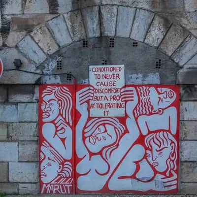 "Red Figure Composition Mural" by Lilli Marlit in Lisbon
