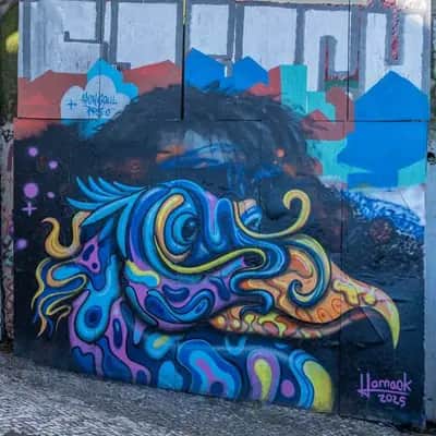 "Psychedelic Eagle Portrait" by Josh Harnack in Lisbon