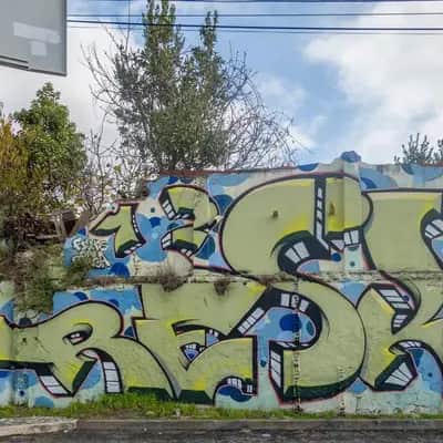"Bubble Letter Wall Piece" by RESK12 in Lisbon