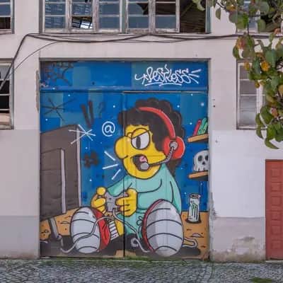 "Gaming Homer Simpson Mural" by Restless in Lisbon