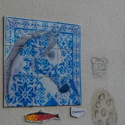 "Blue Tile Horse Portrait" by O Gringo in Lisbon