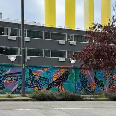 "Indigenous Marine Life Mural" by Stephan Smith in Seattle