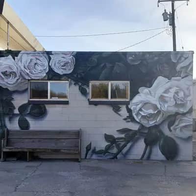 "Monochromatic Rose Garden Mural" by SectorSeventeen in Boise