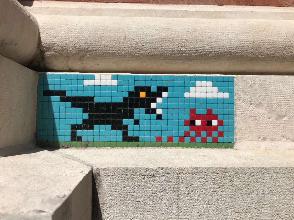 "Jurassic Invader" by Invader in Ravenna