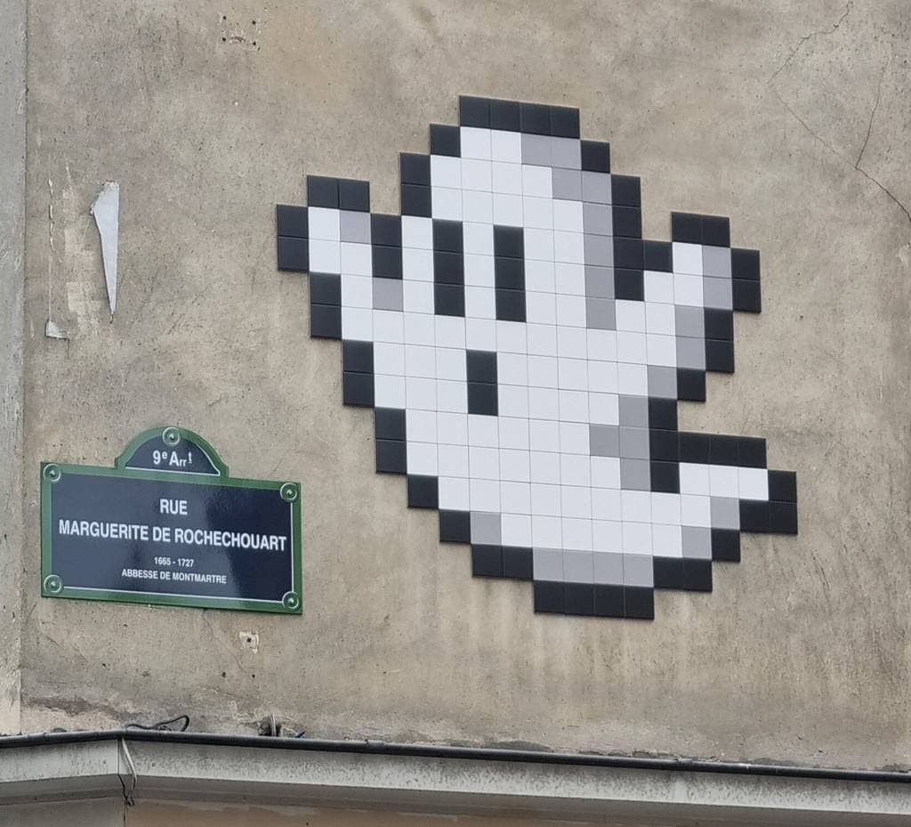 "PA_1340, Ghost" by Invader in Paris 9e Arrondissement, Paris
