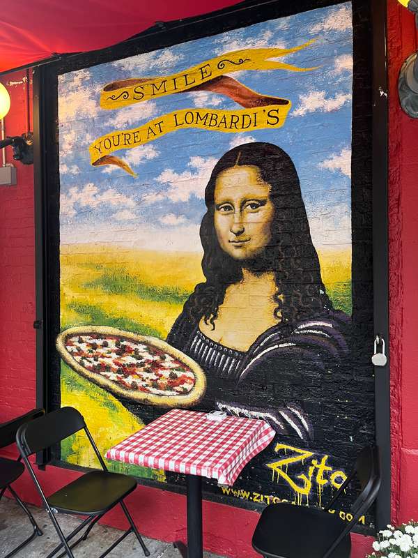"Mona Lisa Pizza Parody" by Raul Zito in Little Italy, New York