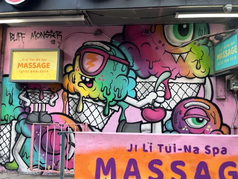"Melting Ice Cream Monsters" by Buff Monster in Chinatown, New York
