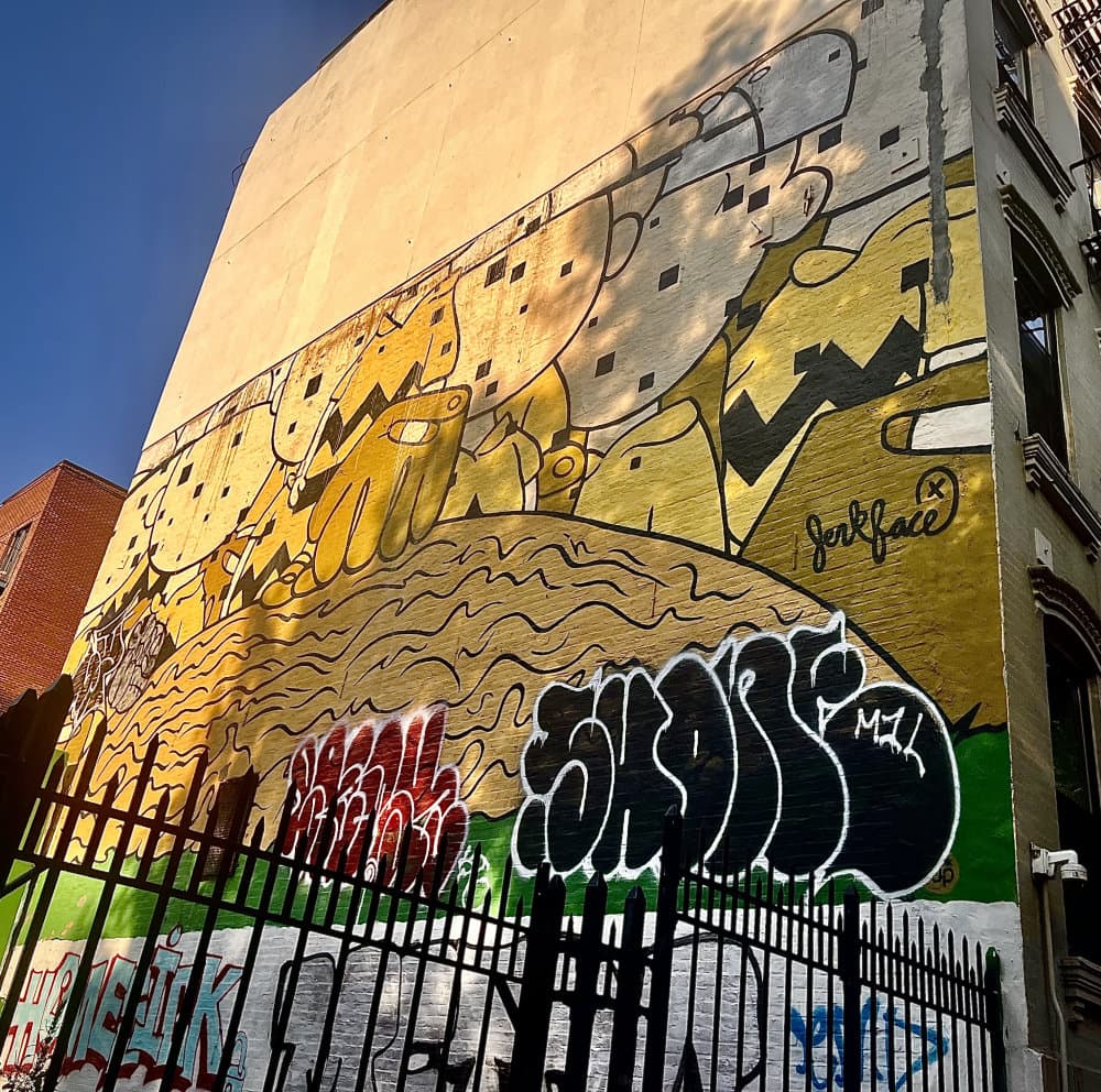 "Urban Landscape Mural" by Jerkface in Alphabet City, New York