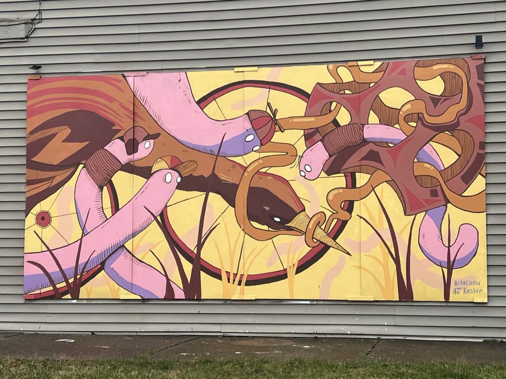 "Surreal Tentacle Creatures Battle" by AJ Kesler in North Corktown, Detroit