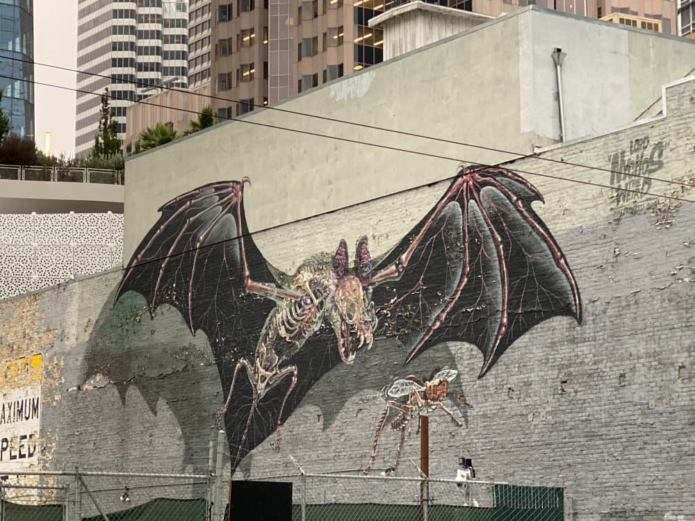 "Skeletal Bat with Spread Wings" by Nychos in Transbay, San Francisco