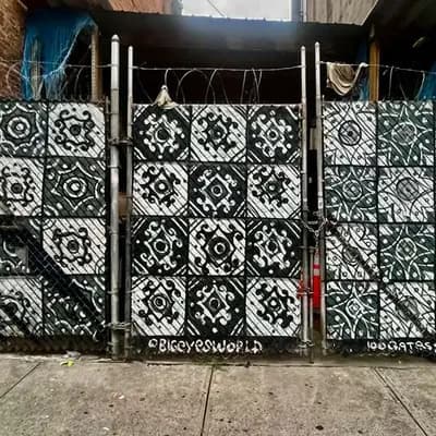 Geometric Pattern Mural Triptych