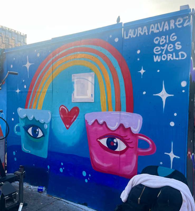 "Rainbow Eyes Coffee Cups" by Laura Alvarez in Manhattan Community Board 11, New York