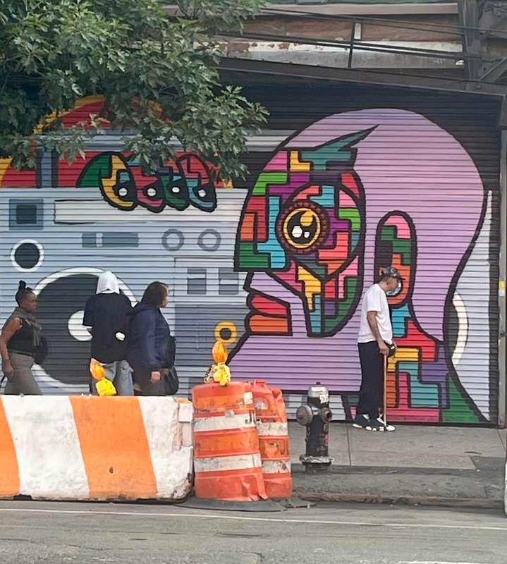 "Colorful Character Street Mural" by Funqest in Manhattan Community Board 11, New York