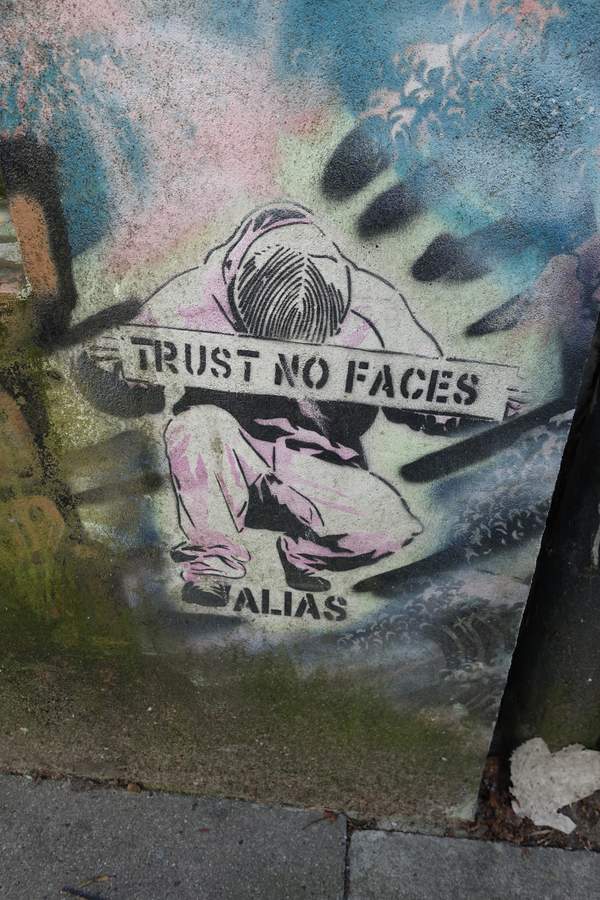 "Trust no faces" by Alias030 in Altona, Hamburg