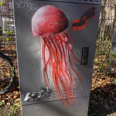 Red Jellyfish Utility Box