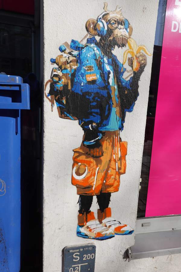 "Chimp in Urban Gear" by Marshal Arts in Ottensen, Hamburg