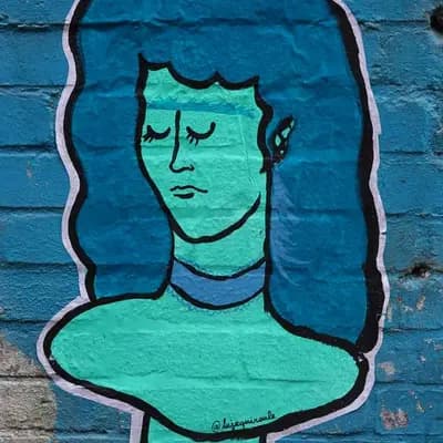 Blue-Haired Portrait Stencil