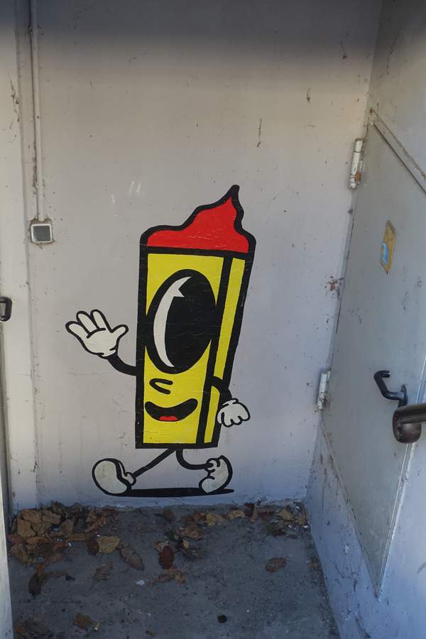 "Anthropomorphic Mustard Bottle Character" by Fritten Freddie in Eimsbttel, Hamburg