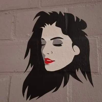 Portrait of Woman with Red Lips