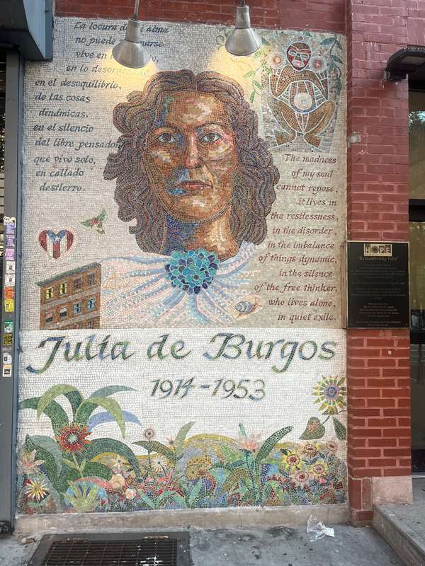 "Julia de Burgos Memorial Mural" by Manny Vega in East Harlem, New York