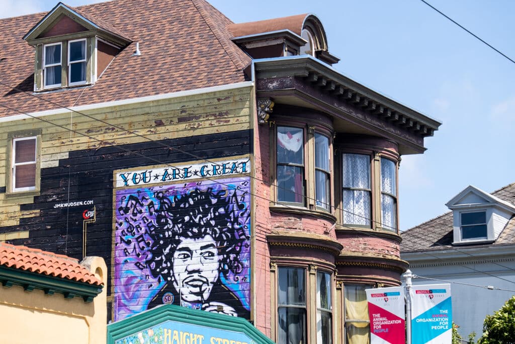 "Jimi Hendrix" by J M Knudsen in Cole Valley, San Francisco