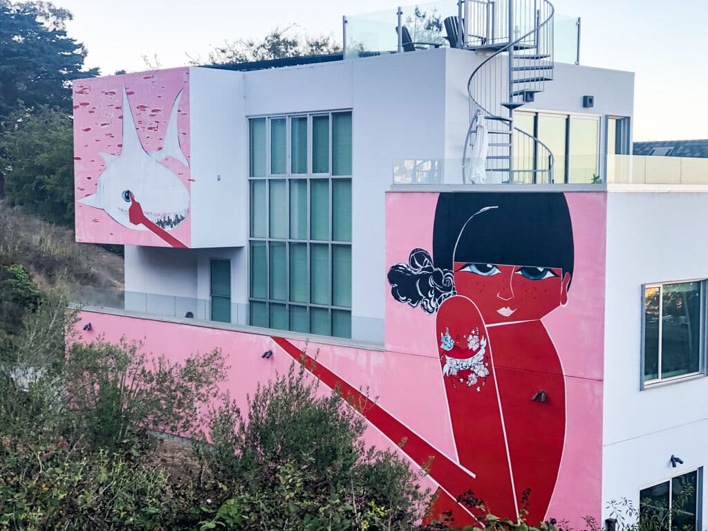 "Girl and shark" by Casey O'Connell in Mission, San Francisco