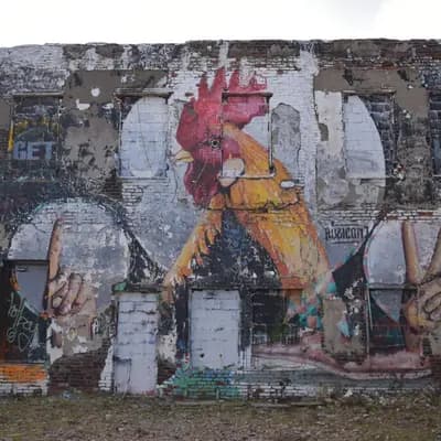 Rooster Figure on Ruins