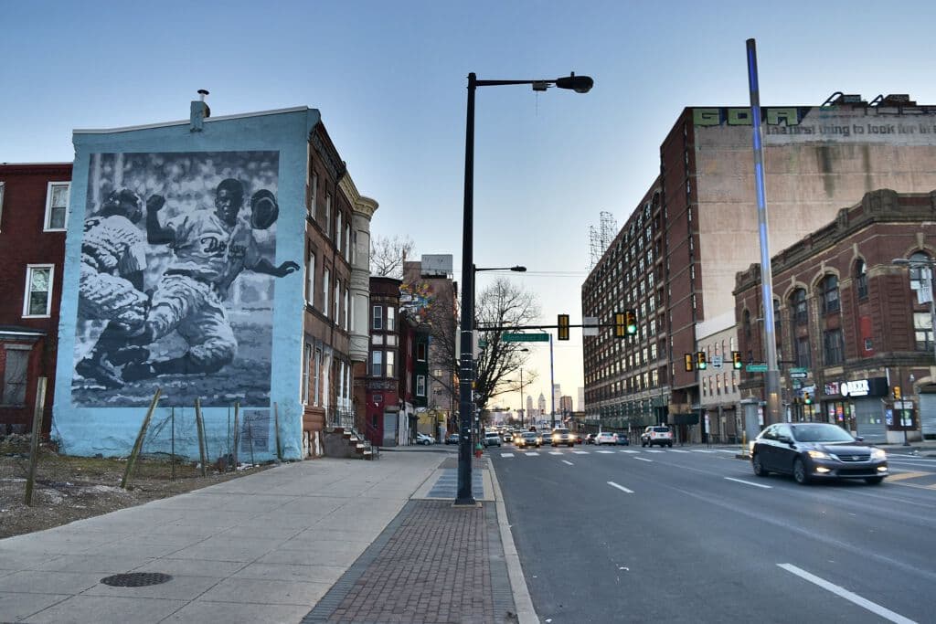 "Jackie Robinson" by David McShane in North Philadelphia, Philadelphia
