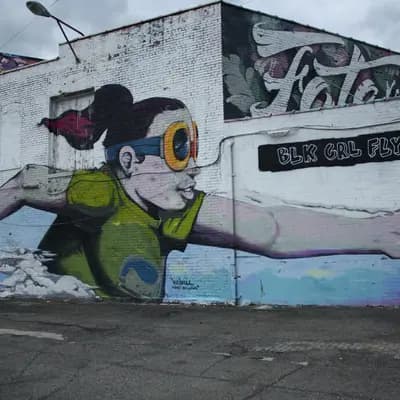 BLK GRL FLY Superhero Mural