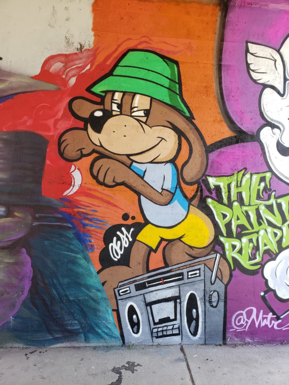 "Hip-Hop Dog with Boombox" by Deal35 in Humboldt Park, Chicago