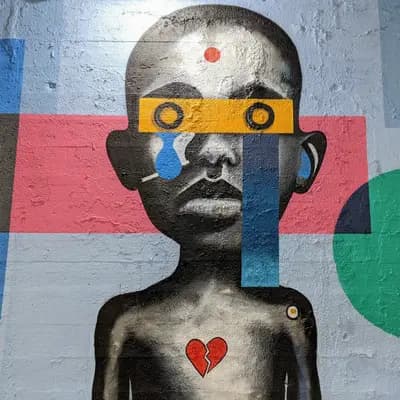 Geometric Portrait with Broken Heart