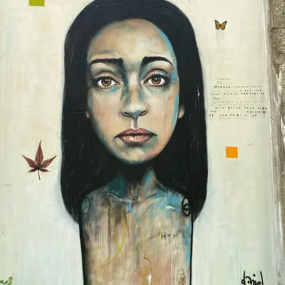 Portrait with Botanical Elements