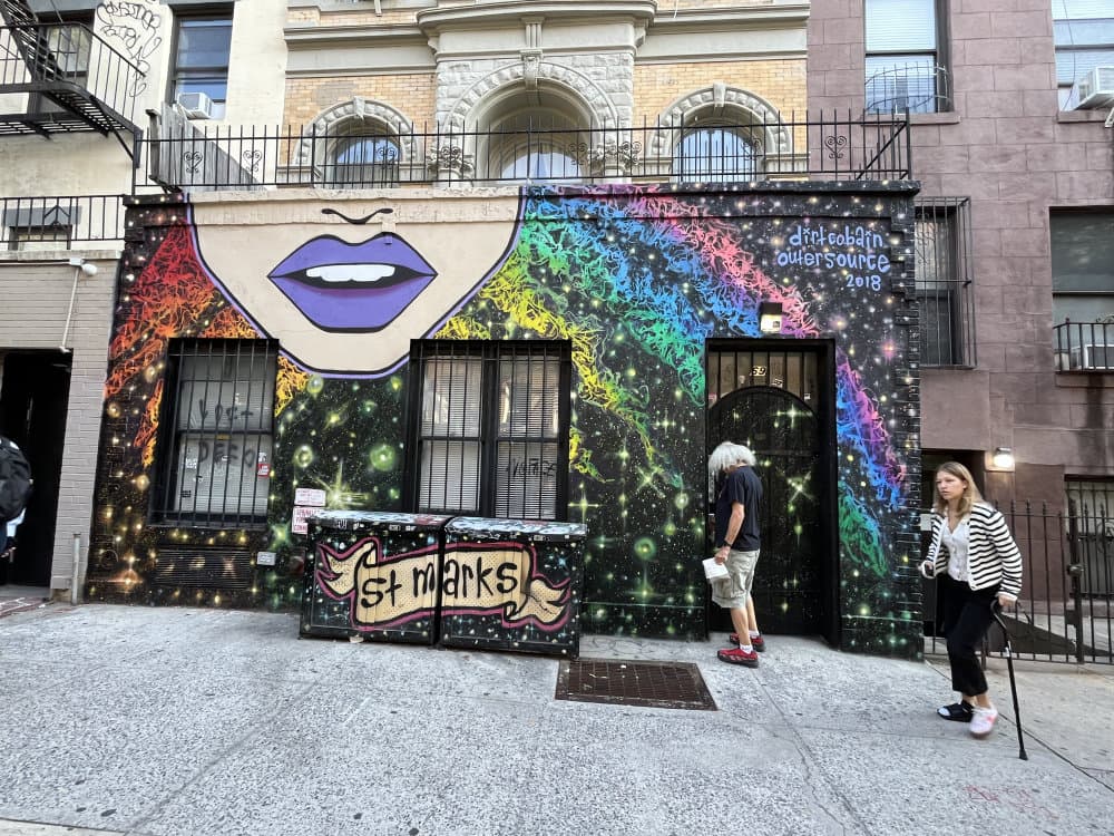 "Cosmic Face with Rainbow Hair" by Dirt Cobain in East Village, New York