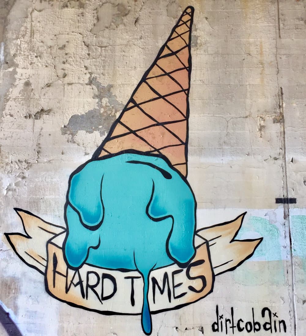 "Melting Ice Cream Cone" by Dirt Cobain in Fulton Market District, Chicago