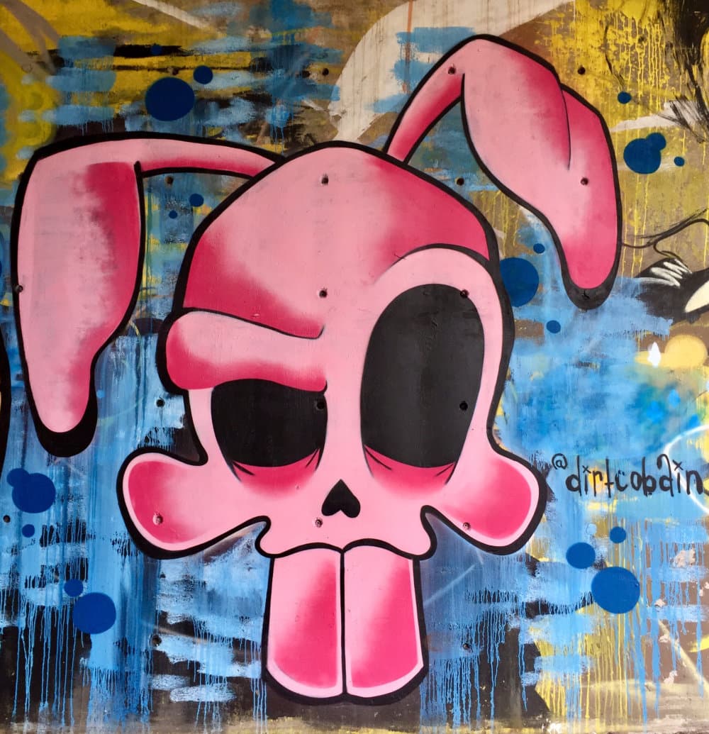"Melting Pink Skull Character" by Dirt Cobain in River West, Chicago