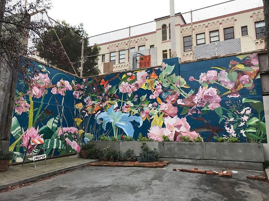 "Floral Mural in Lily St." by Pepe Gaka in Hayes Valley, San Francisco