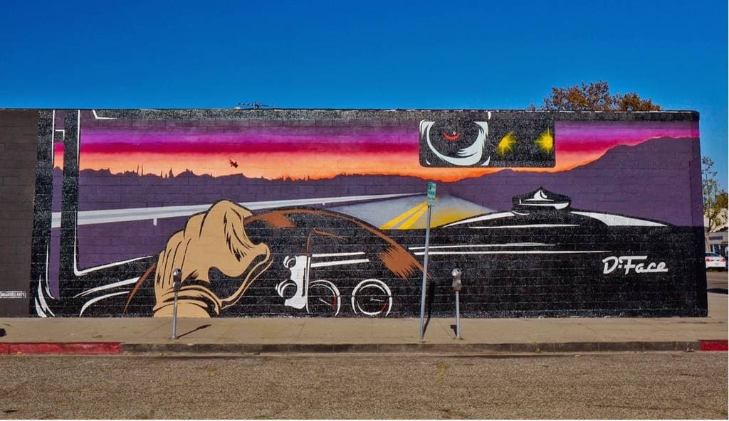 "Rear View" by D*Face in Sawtelle, Los Angeles