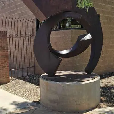 Abstract Metal Ring Sculpture