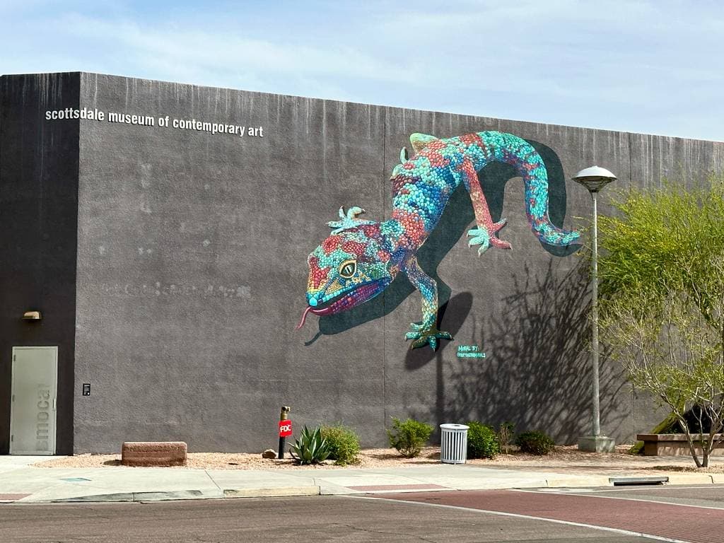 "A Lizard Approaches" by Out There Murals in Downtown Scottsdale, Phoenix