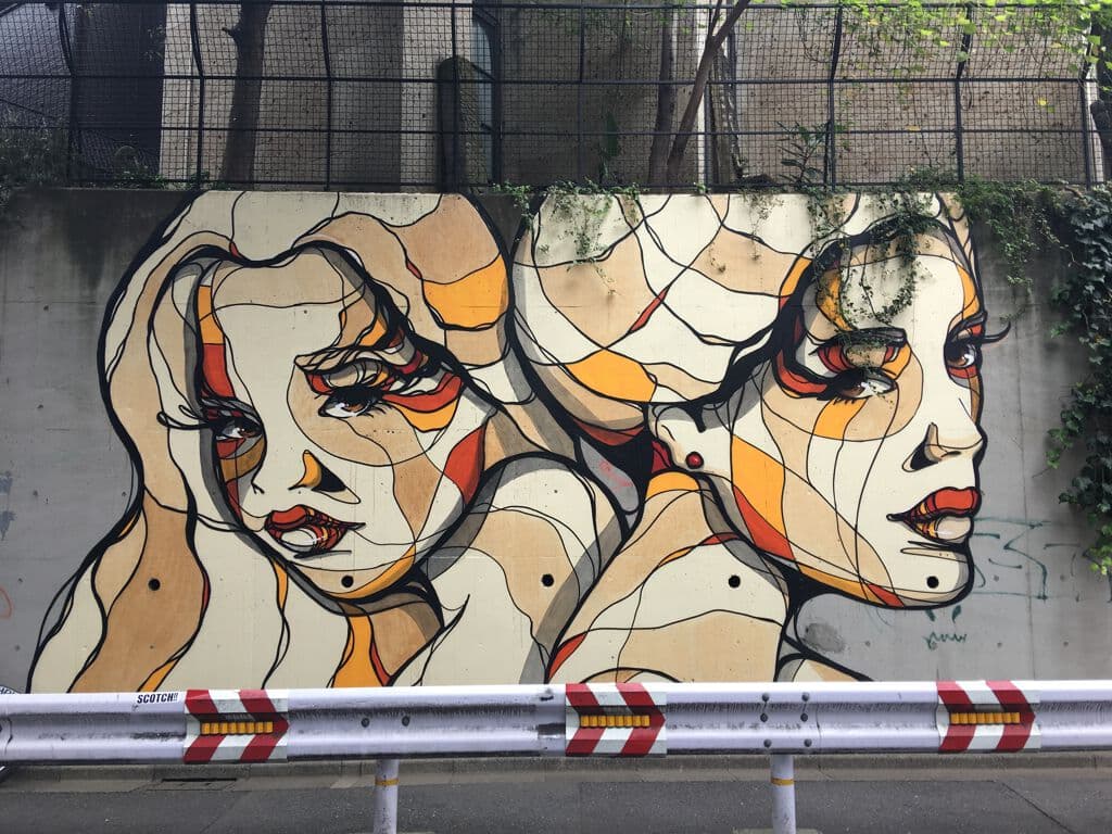 "Three Faces in Abstract Harmony" by El Bocho in Tokyo