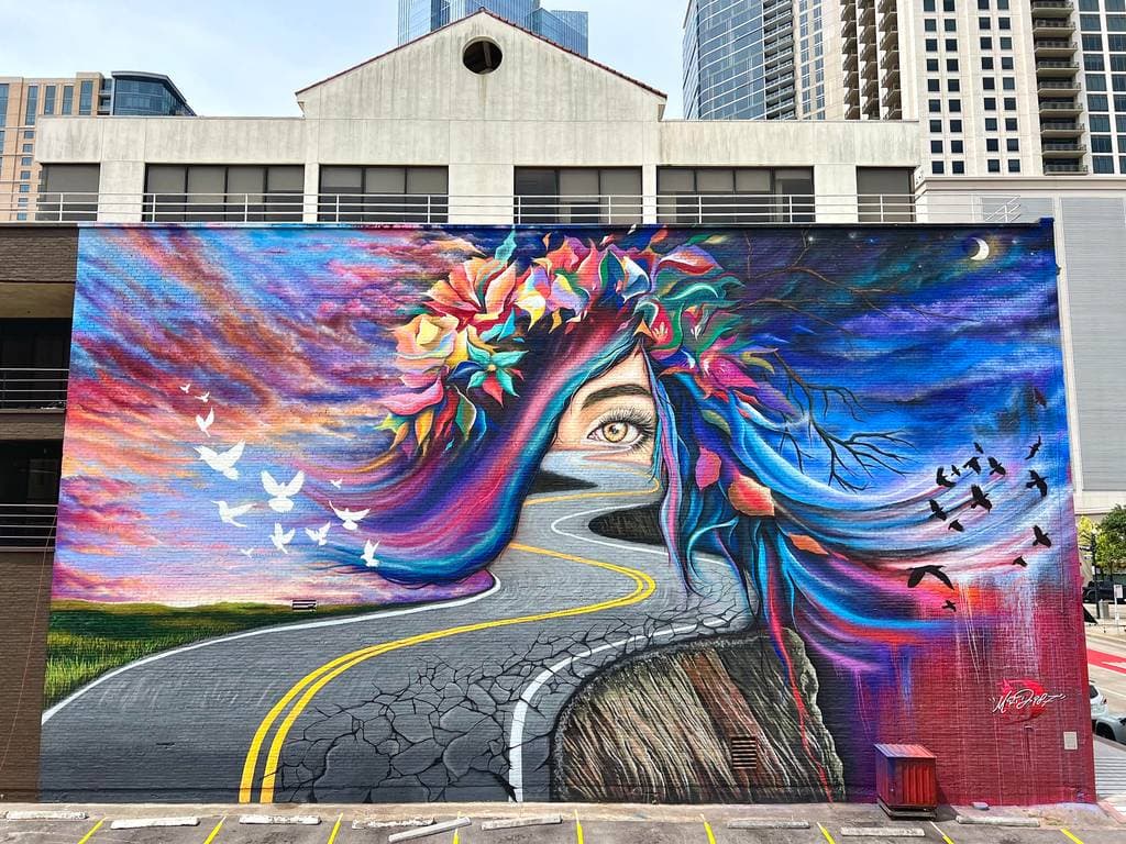 Ethereal Face with Flowing Nature